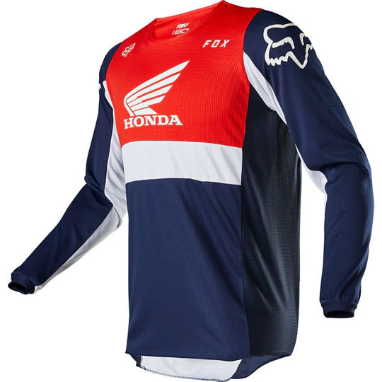 Polera Moto 180 Honda Azul/Rojo Fox Racing
