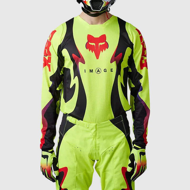 Polera Moto 180 Kozmik Amarillo/Negro Fox - Image 2