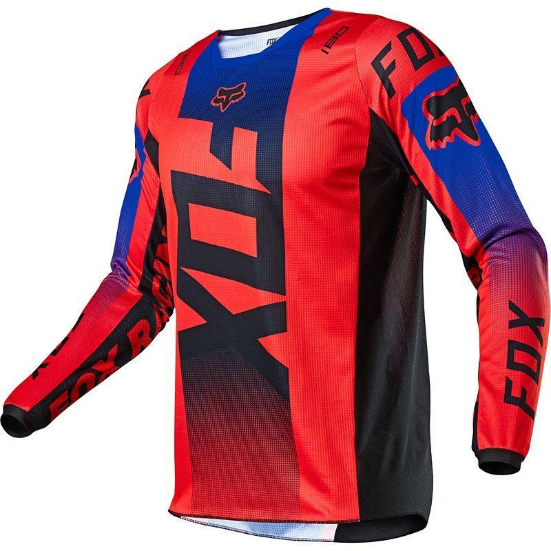 Polera Moto 180 Oktiv Rojo Fluor Fox Racing