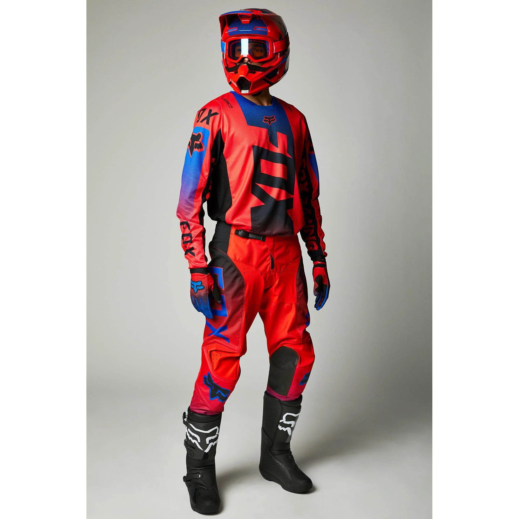 Polera Moto 180 Oktiv Rojo Fluor Fox Racing - Image 2