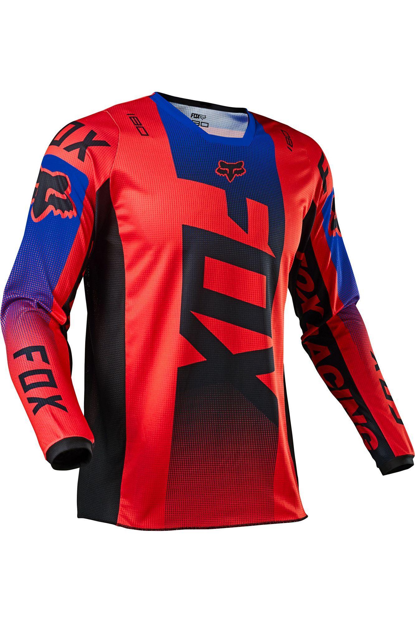 Polera Moto 180 Oktiv Rojo Fluor Fox Racing - Image 3