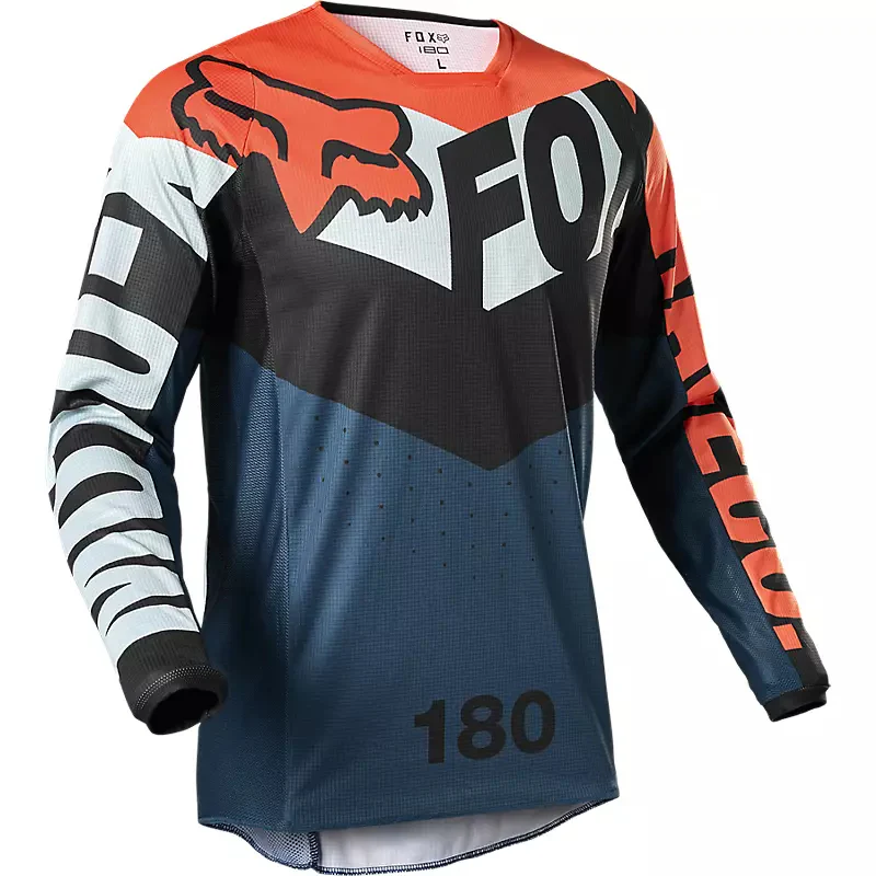 Polera Moto 180 TRICE Gris/Naranjo Fox Racing