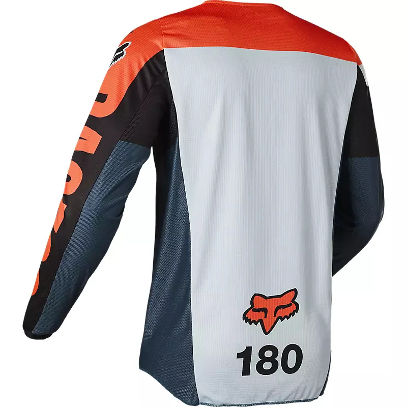 Polera Moto 180 TRICE Gris/Naranjo Fox Racing - Image 2
