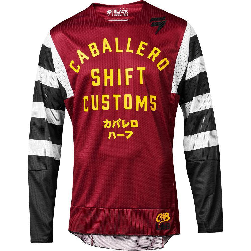 Polera Moto Black Caballero X Lab Rojo Shift.