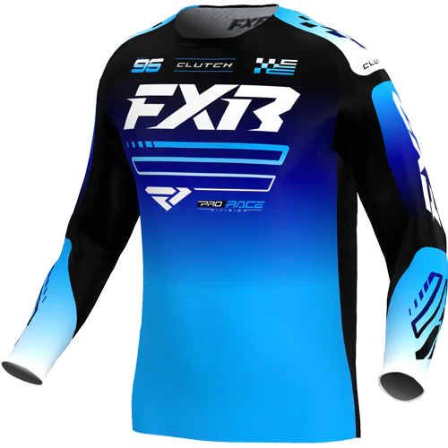 Polera Moto FXR Niño Clutch Azul/Negro
