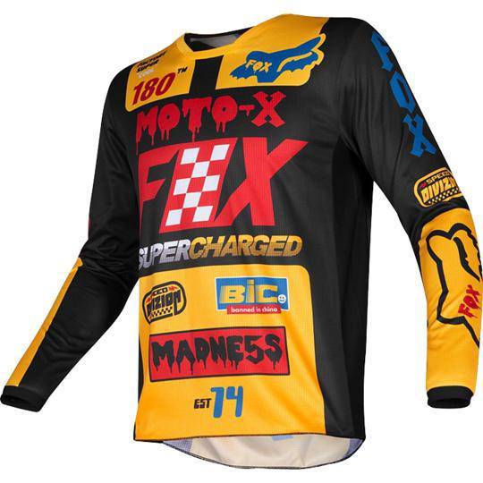 Polera Moto Infantil 180 Czar Negro Amarillo Fox Racing.