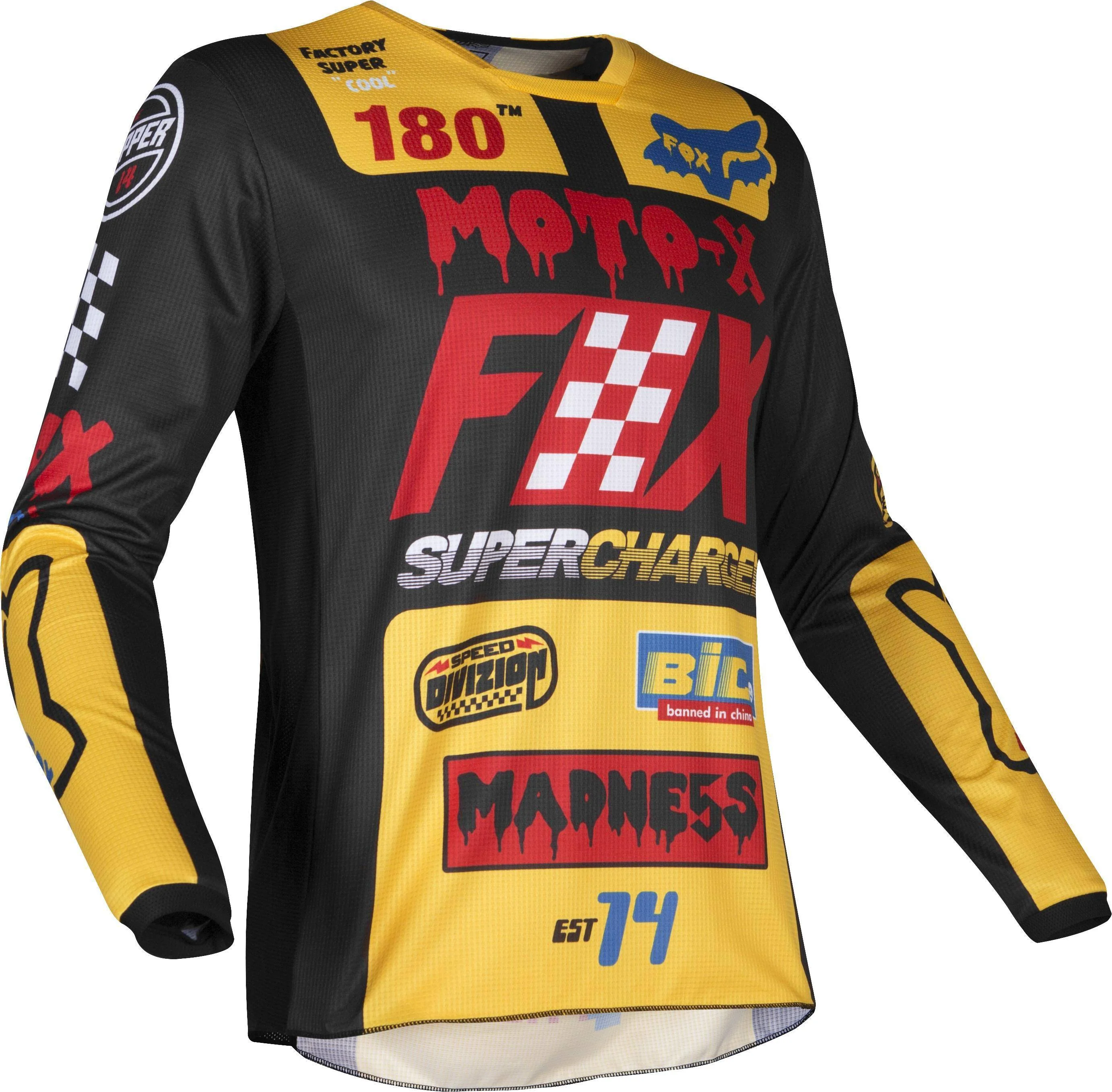 Polera Moto Infantil 180 Czar Negro Amarillo Fox Racing. - Image 2
