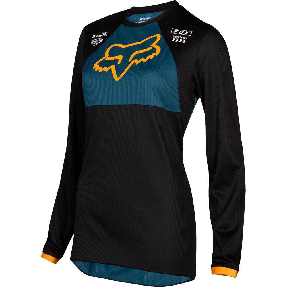 Polera Moto Infantil 180 Mata Negro Azul Fox Racing.