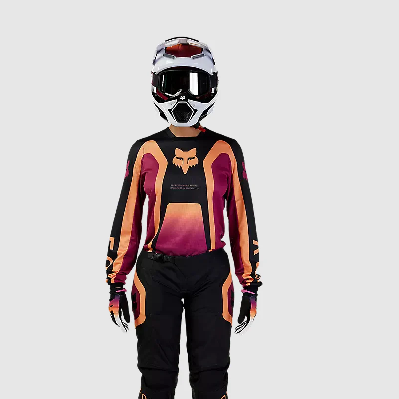Polera Moto Mujer 180 Ballast Burdeo/Naranjo Fox - Image 2
