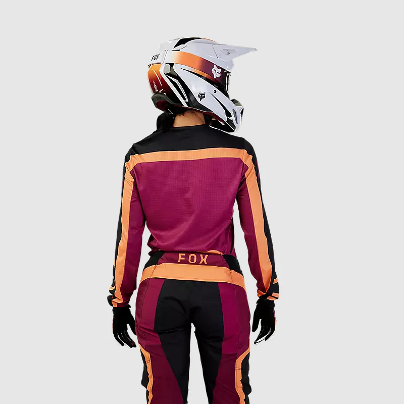 Polera Moto Mujer 180 Ballast Burdeo/Naranjo Fox - Image 3