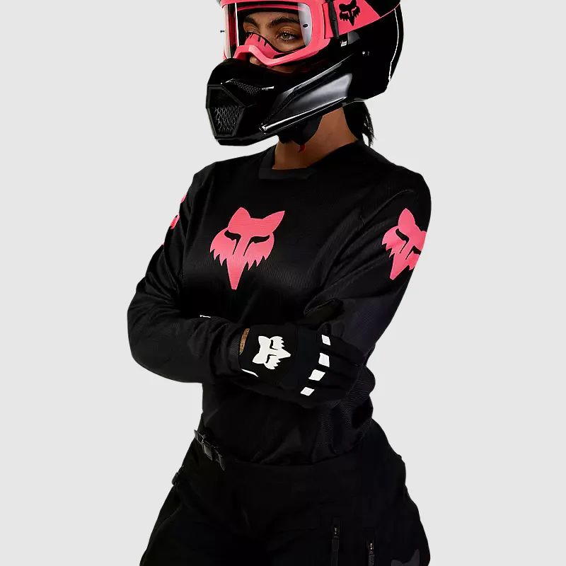 Polera Moto Mujer 180 Blackout Negro Fox - Image 4