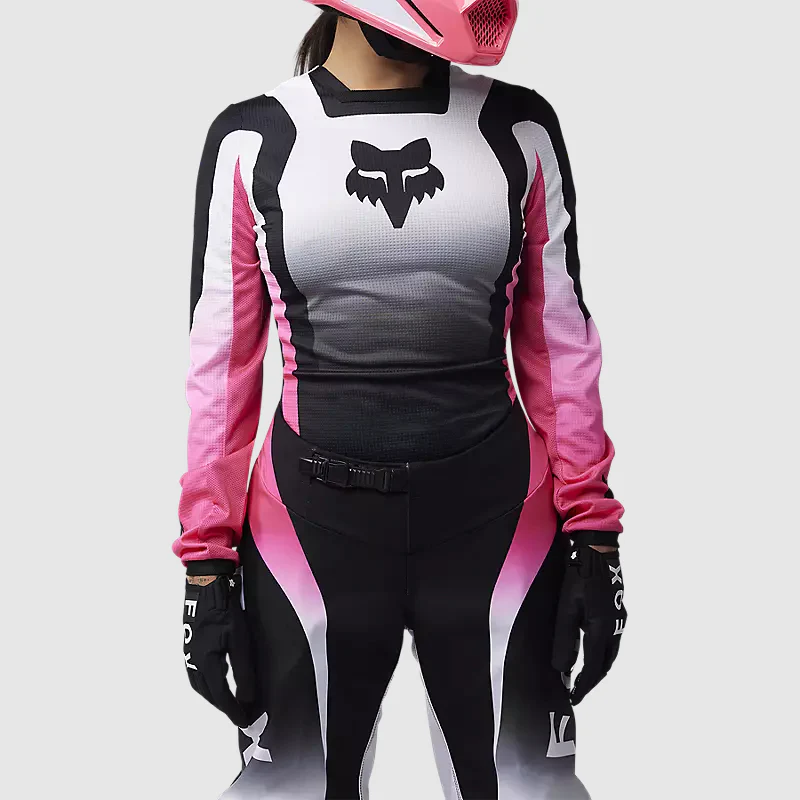 Polera Moto Mujer 180 Lean Negro/Rosado Fox - Image 3