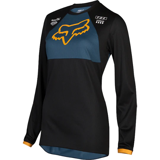 Polera Moto Mujer 180 Mata Negro Azul Fox Racing