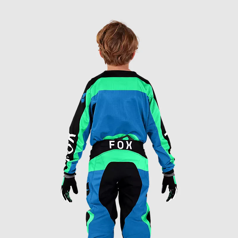 Polera Moto Niño 180 Ballast Negro/Azul Fox - Image 3
