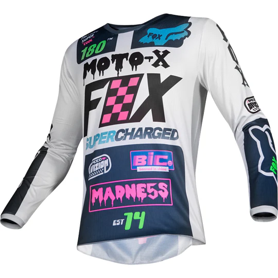 Polera Moto Niño 180 Czar Gris Fox Racing