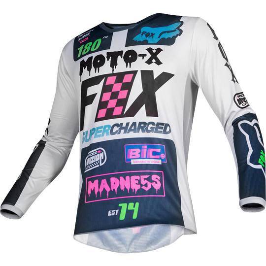 Polera Moto Niño 180 Czar Gris Fox Racing.