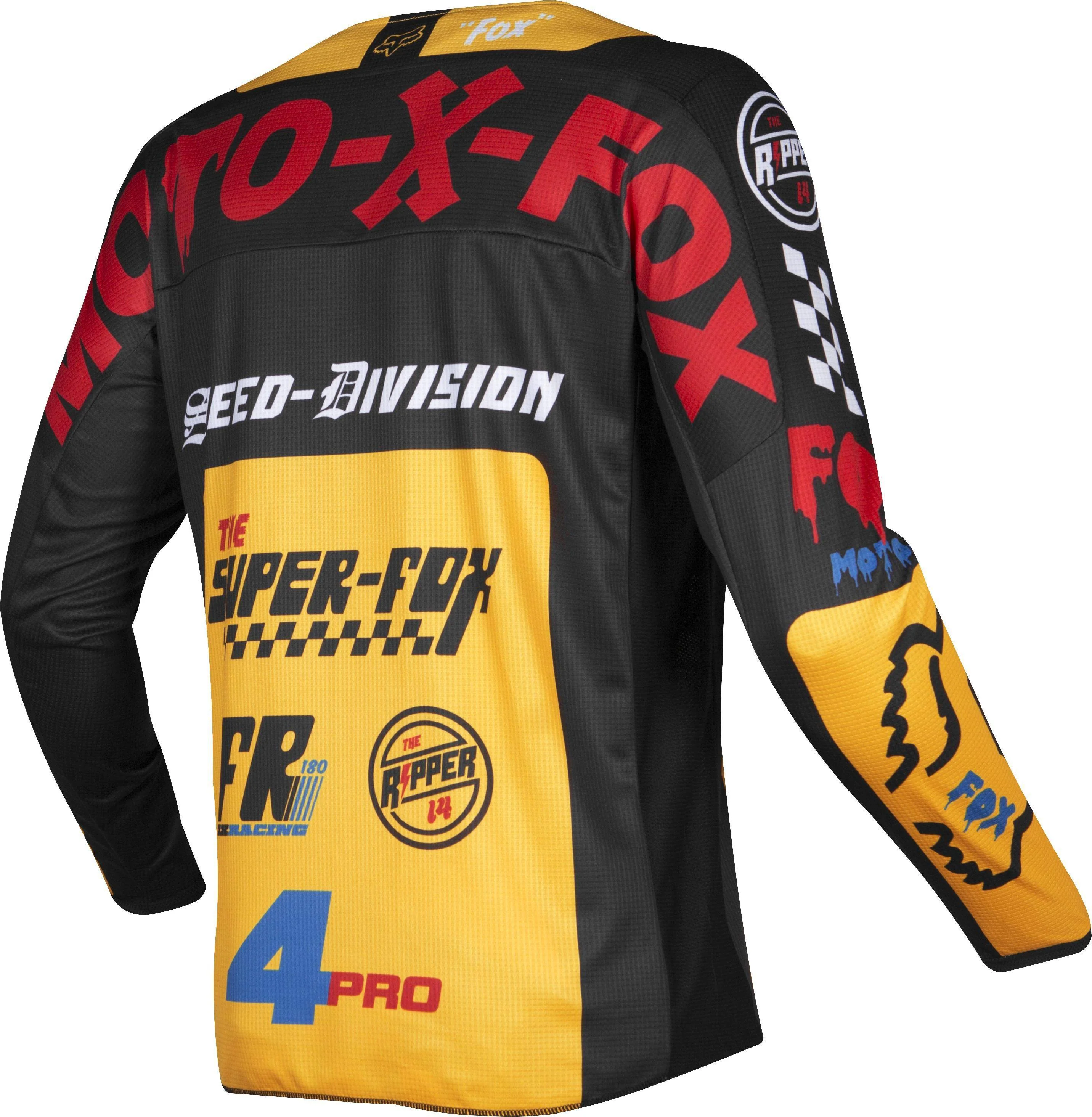 Polera Moto Niño 180 Czar Negro Amarillo Fox Racing. - Image 2