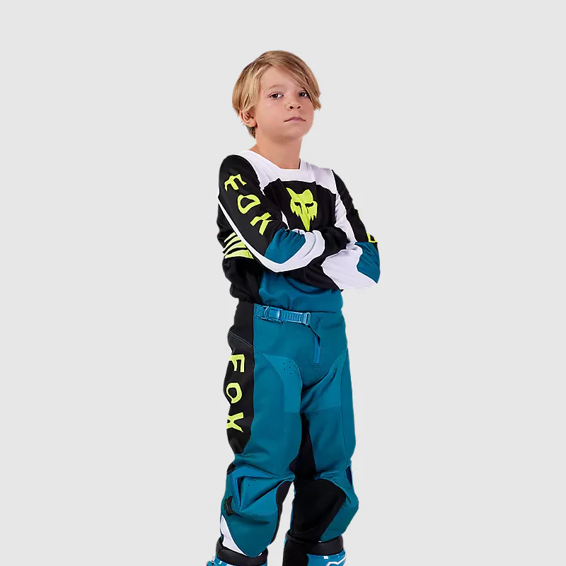 Polera Moto Niño 180 Nitro Azul Petroleo Fox - Image 4