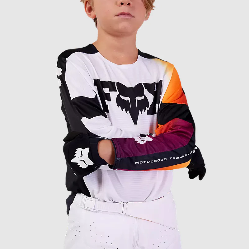 Polera Moto Niño 360 Streak Blanco Fox - Image 4