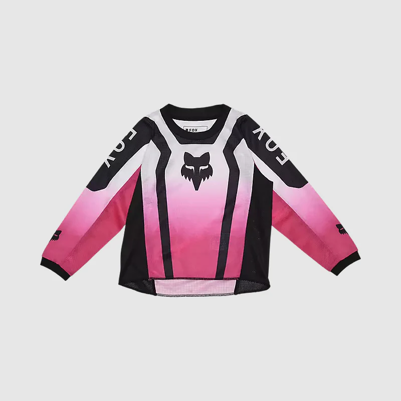 Polera Moto Niño Manga Larga Negro/Rosado Fox
