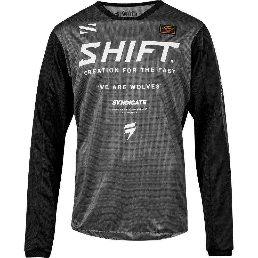 Polera Moto Niño White Muse Gris Shift.