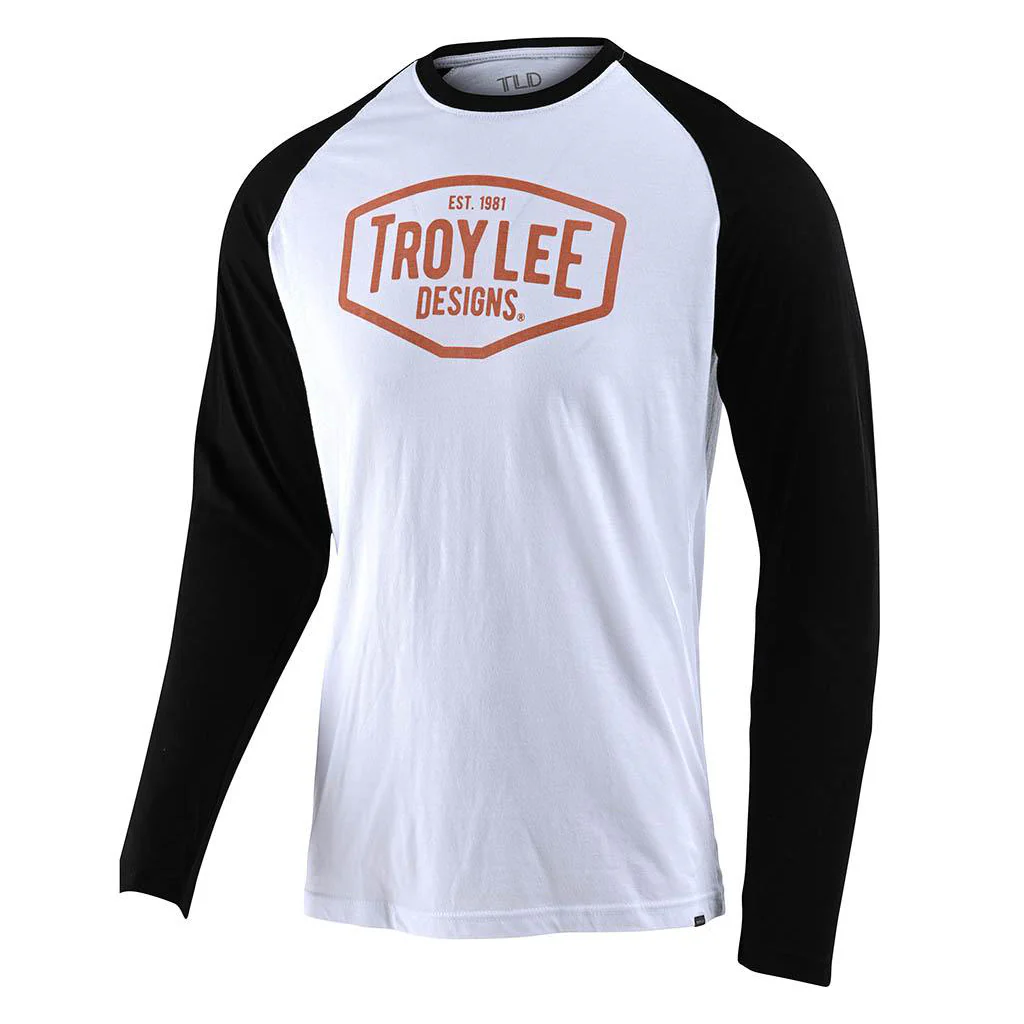 Polera Motor Oil Raglan L/S Blanco/Negro Troy Lee Designs
