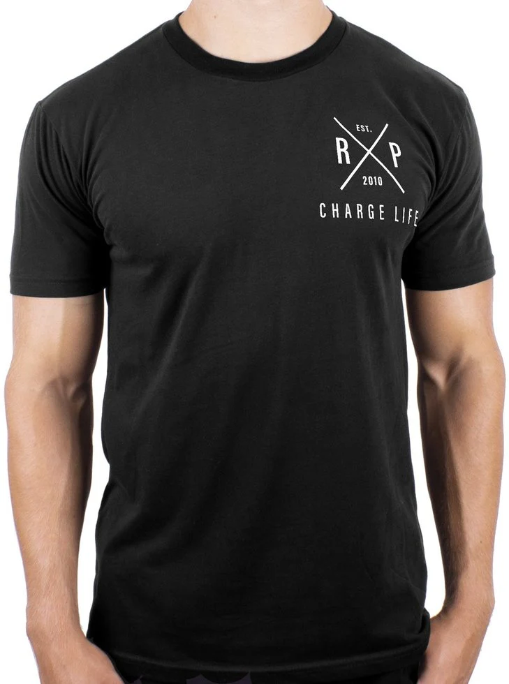 Polera RP Color Negro Logo Blanco Ryno Power