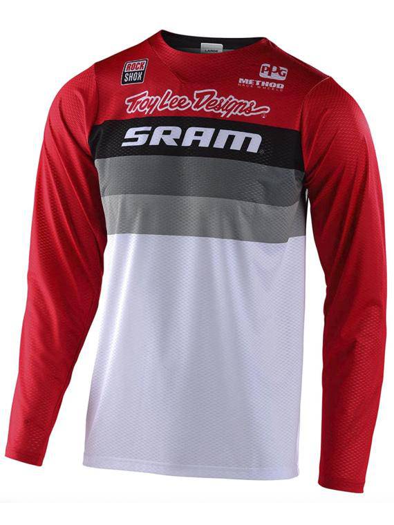 Polera Skyline Air Ls Continental Sram White / Red Troy Lee