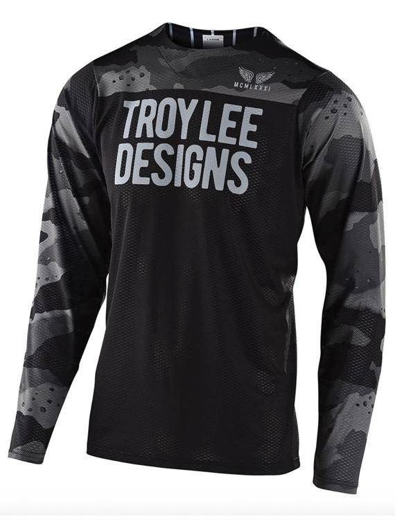 Polera Skyline Air Ls Pinstripe Camo Gray / Black Troy Lee