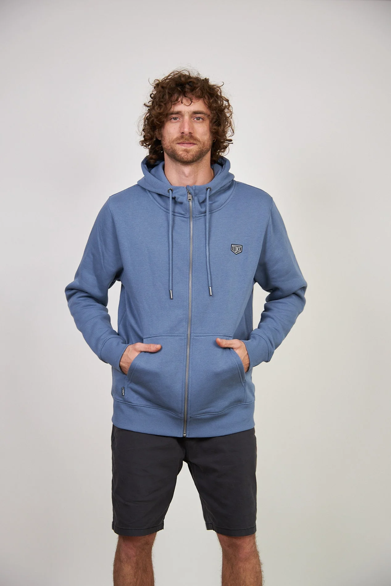 Poleron Azul Hombre Full Zipper - Image 2