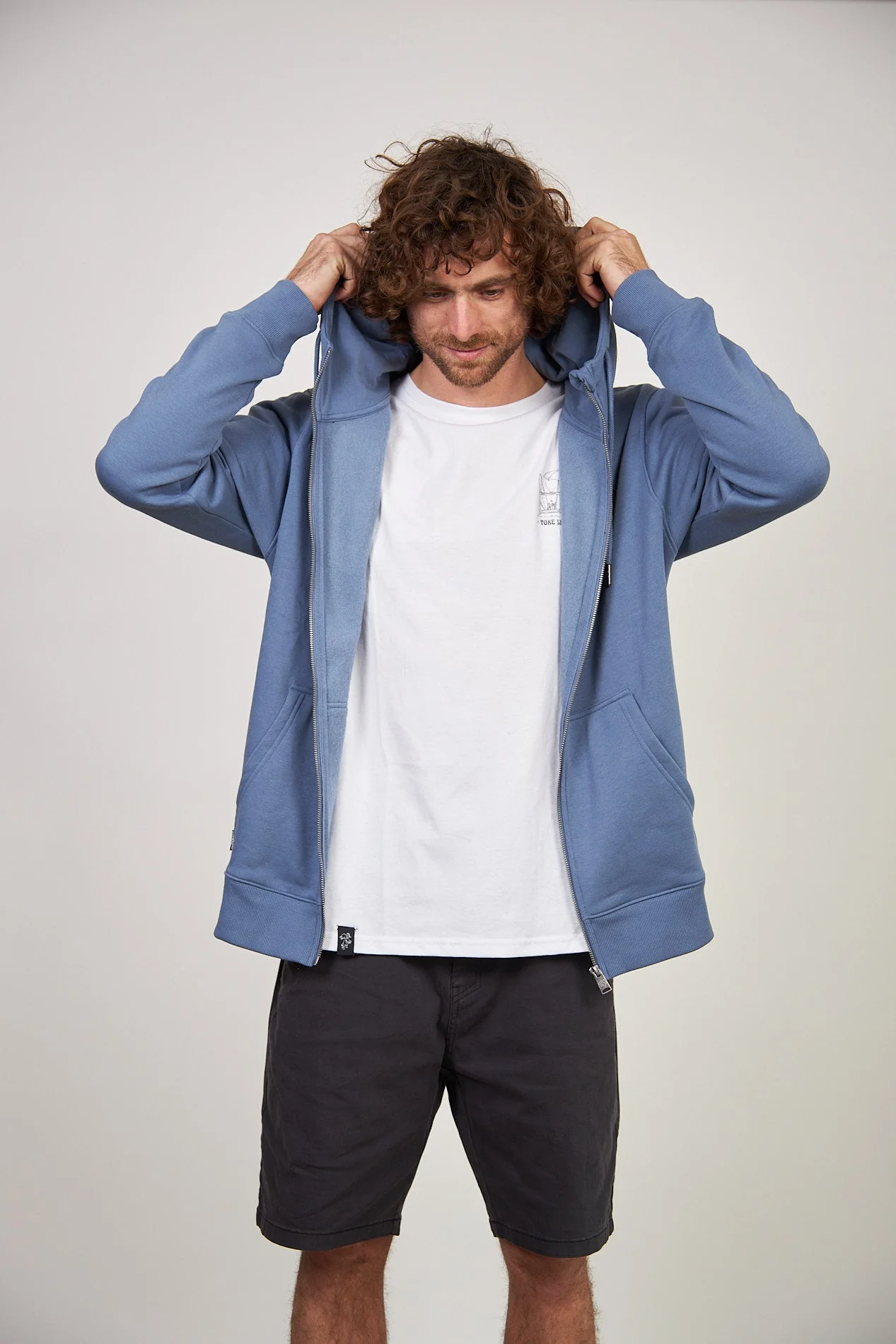 Poleron Azul Hombre Full Zipper - Image 3