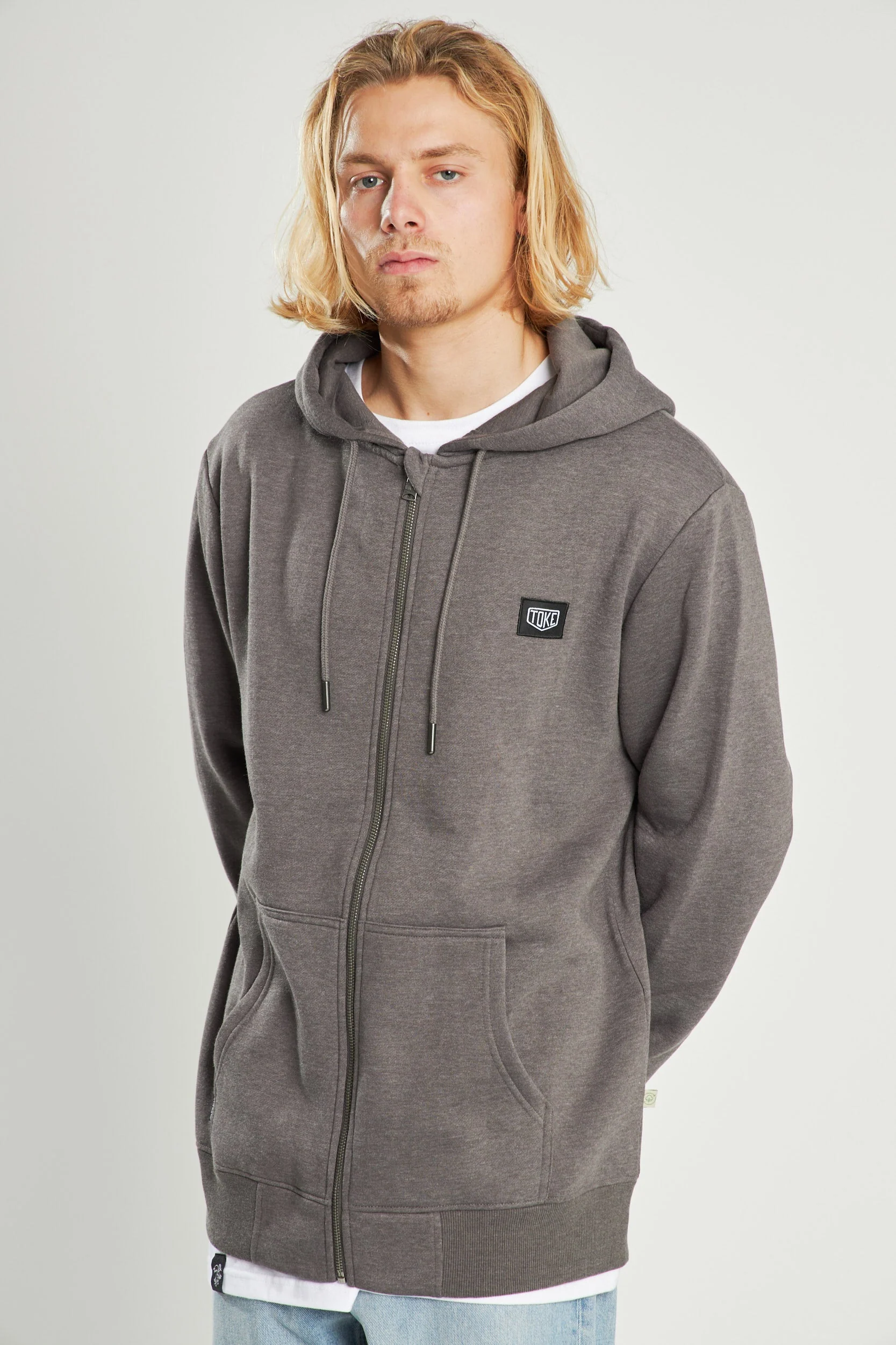 Poleron Gris Con Cierre Full Zipper