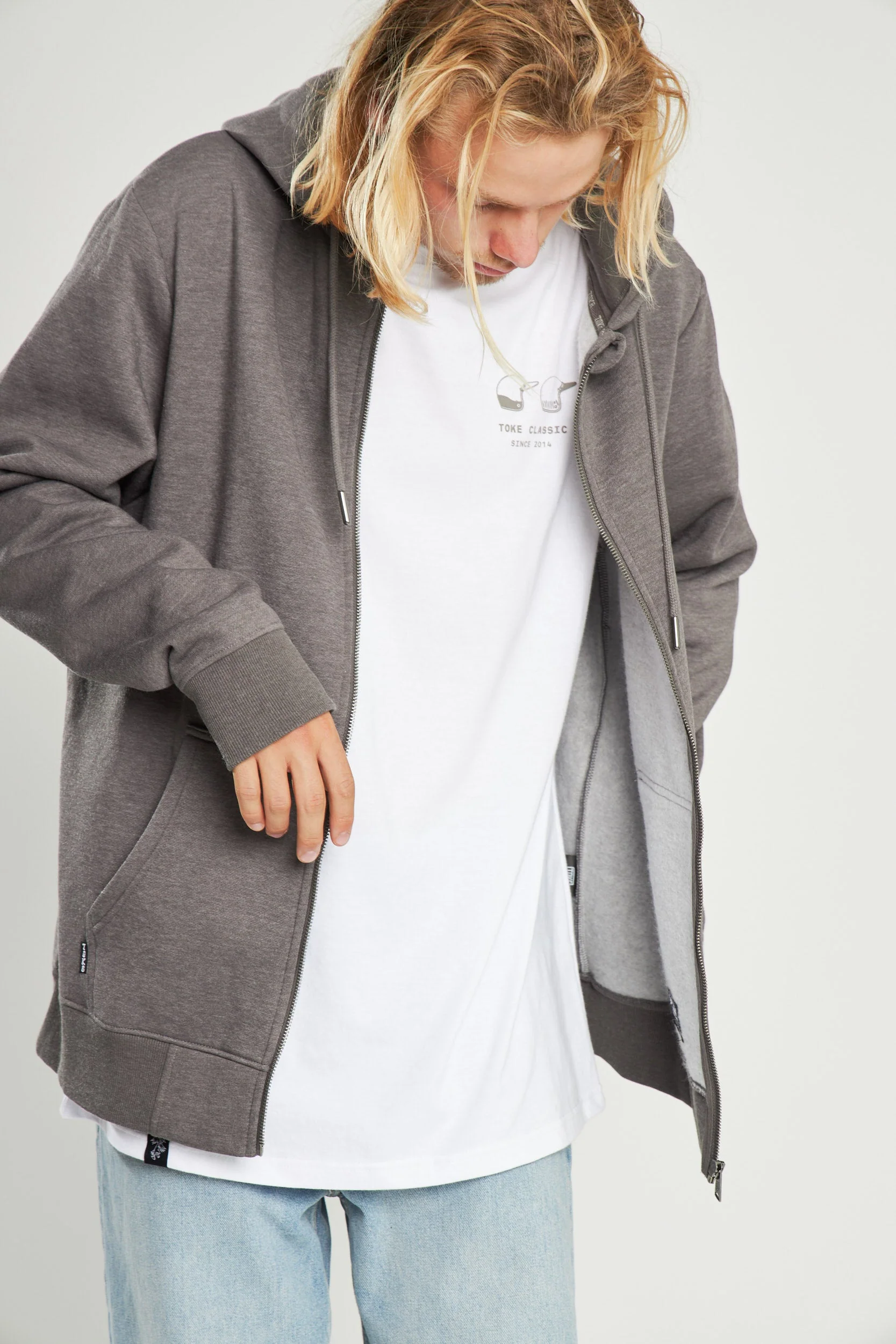 Poleron Gris Con Cierre Full Zipper - Image 2