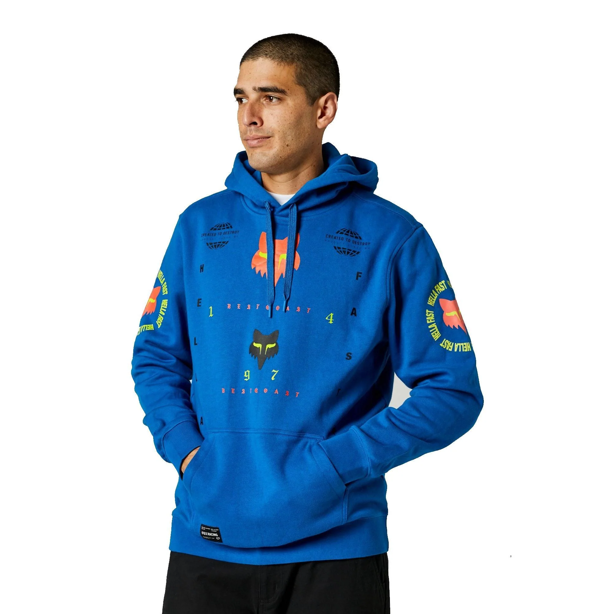 Poleron Lifestyle Canguro Mawlr Azul Fox Racing