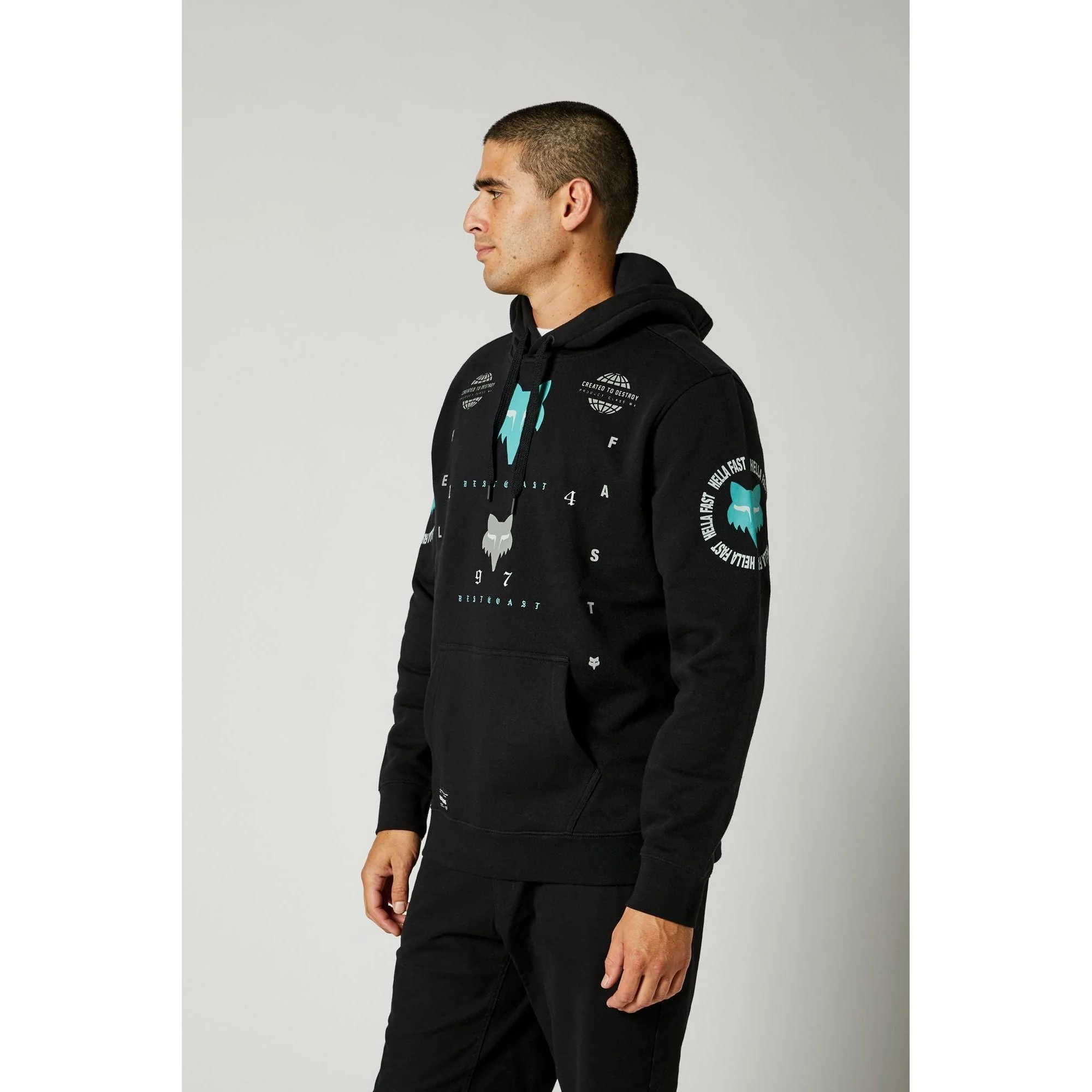 Poleron Lifestyle Canguro Mawlr Negro Fox Racing - Image 2