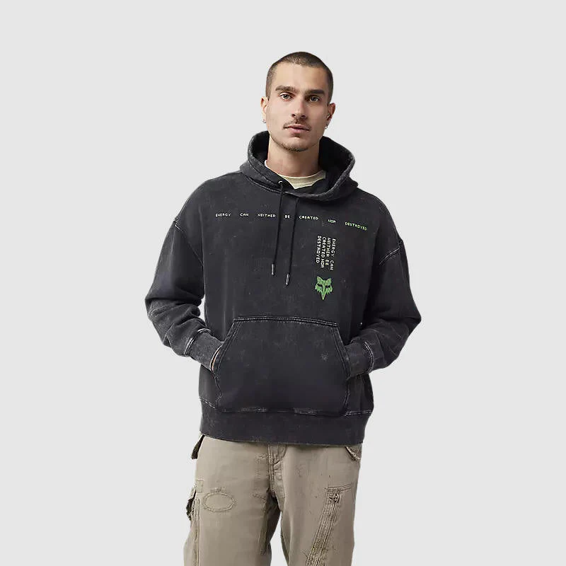 Poleron Lifestyle Canguro Throttle Oversized Negro Fox - Image 3