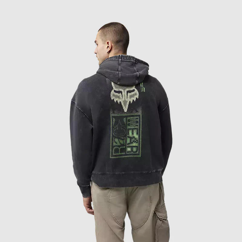 Poleron Lifestyle Canguro Throttle Oversized Negro Fox - Image 4