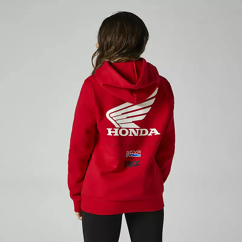 Poleron Lifestyle Mujer Honda Wing Rojo Fox Racing - Image 2
