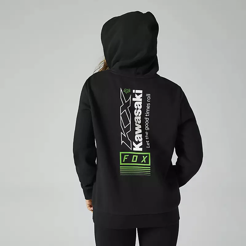 Poleron Lifestyle Mujer Kawasaki Negro Fox Racing - Image 2