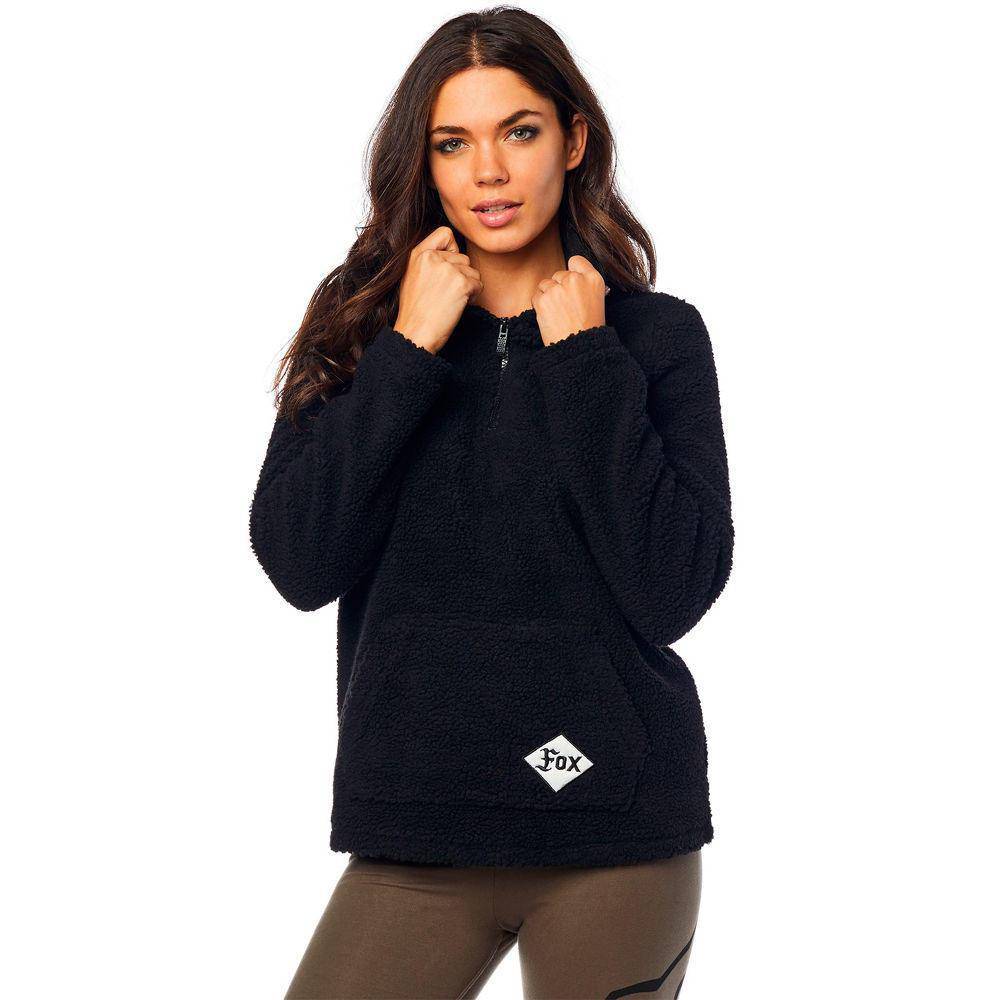 Poleron Lifestyle Mujer Road Raider Sherpa Negro Fox Racing.