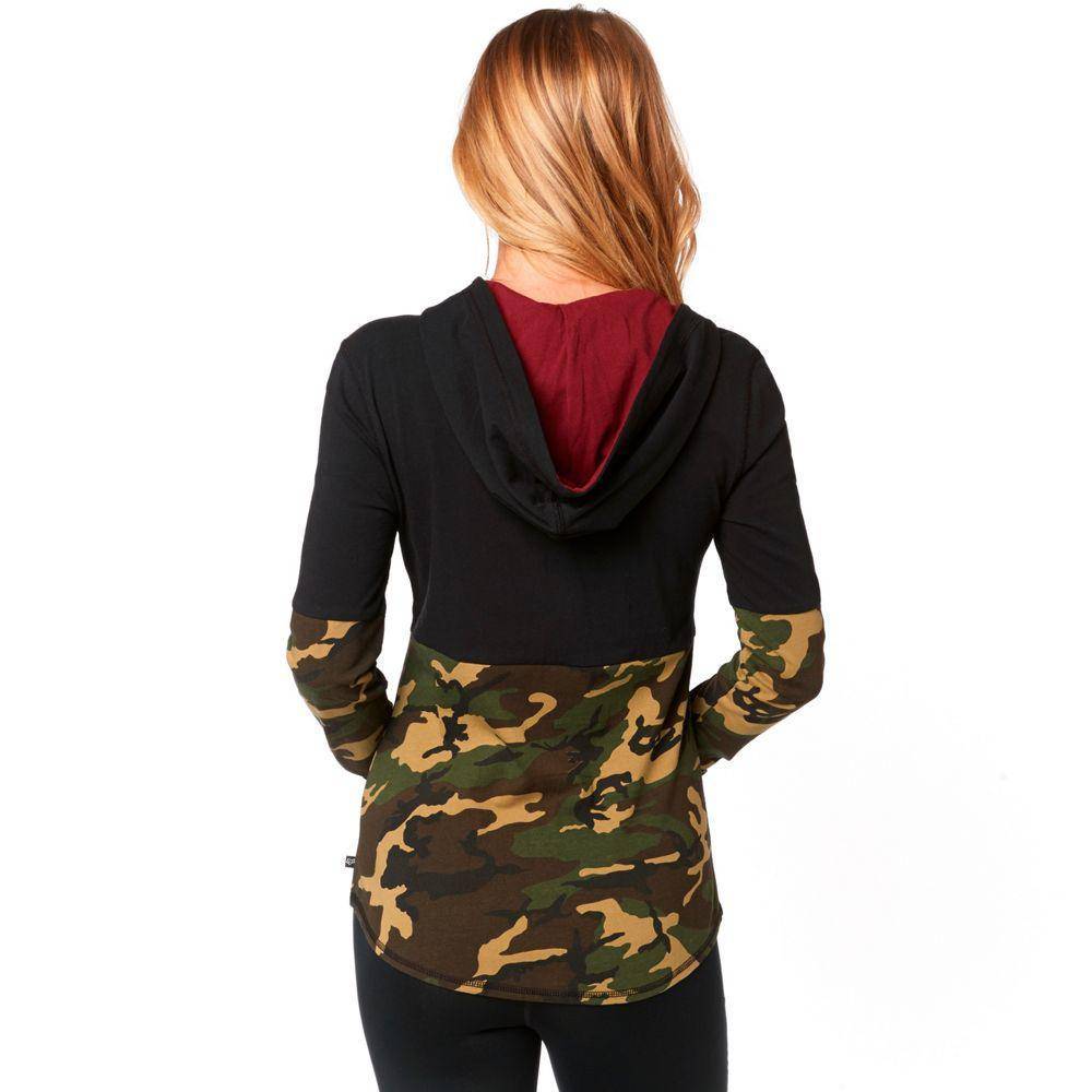 Poleron Lifestyle Mujer Satellite Knit Camo Fox Racing - Image 3