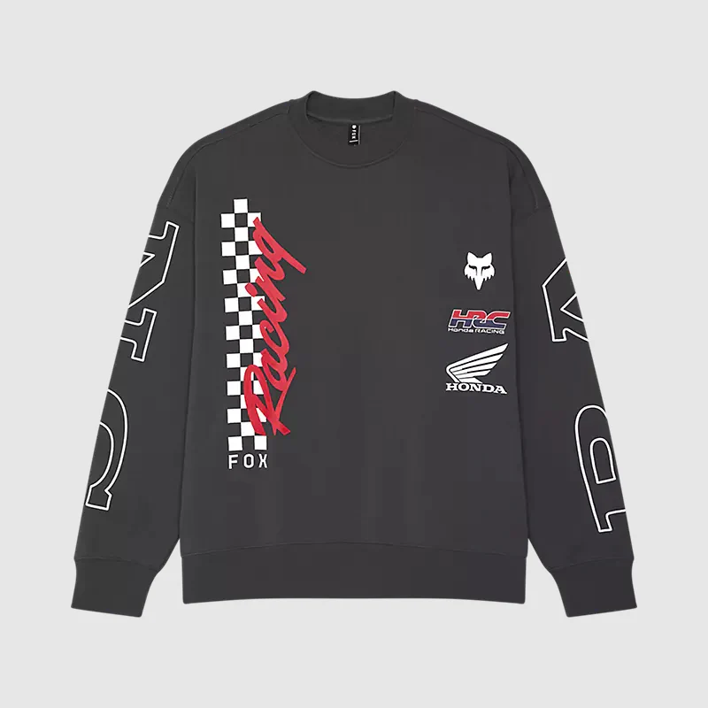 Poleron Lifestyle Oversize Crew Honda Gris Fox