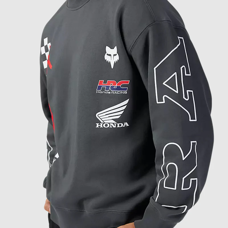 Poleron Lifestyle Oversize Crew Honda Gris Fox - Image 4