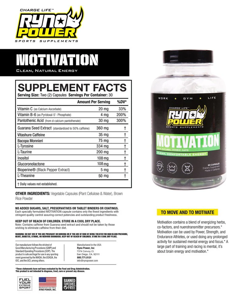 Pre-Race Packs (2 Motivation, 3 Endurance) Ryno Power - Image 4