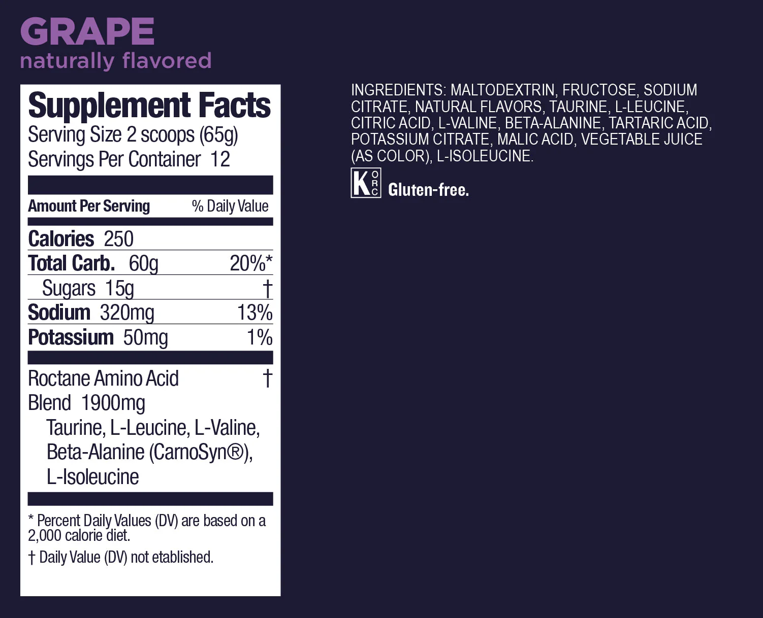 Roctane Energy Drink Mix 12srv Canister, Grape GU Energy - Image 2