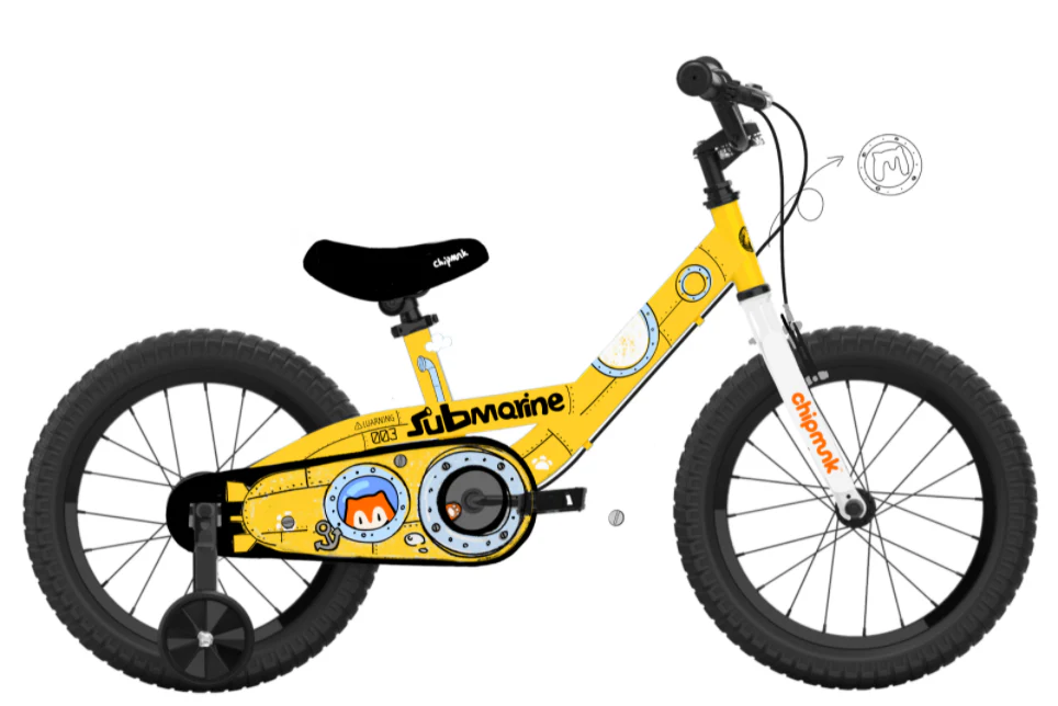 Royal Baby Bicicleta Chipmunk Niño 16 Submarine Amarilla