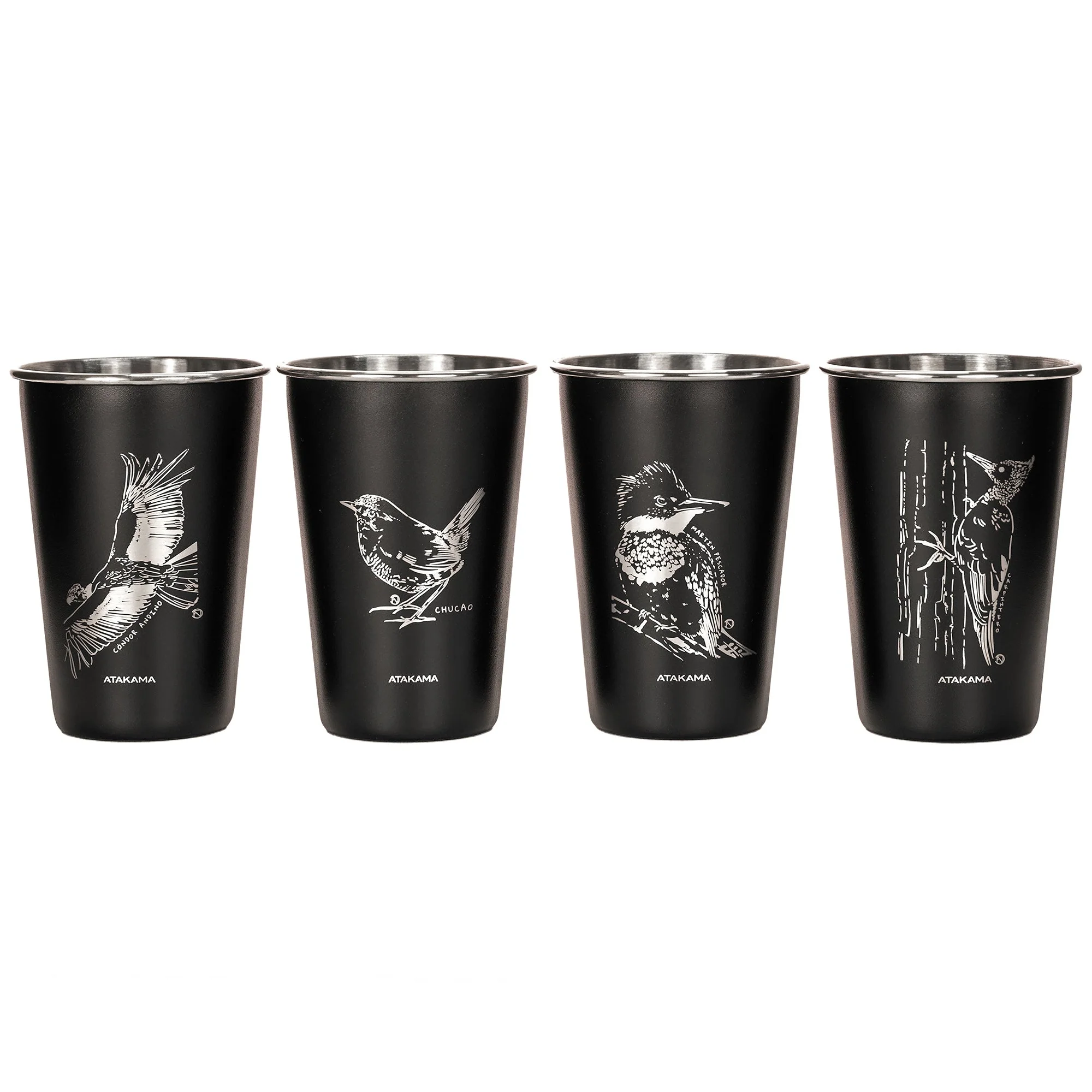 Set de 4 vasos aves chilenas 480 ml Negro - Image 2