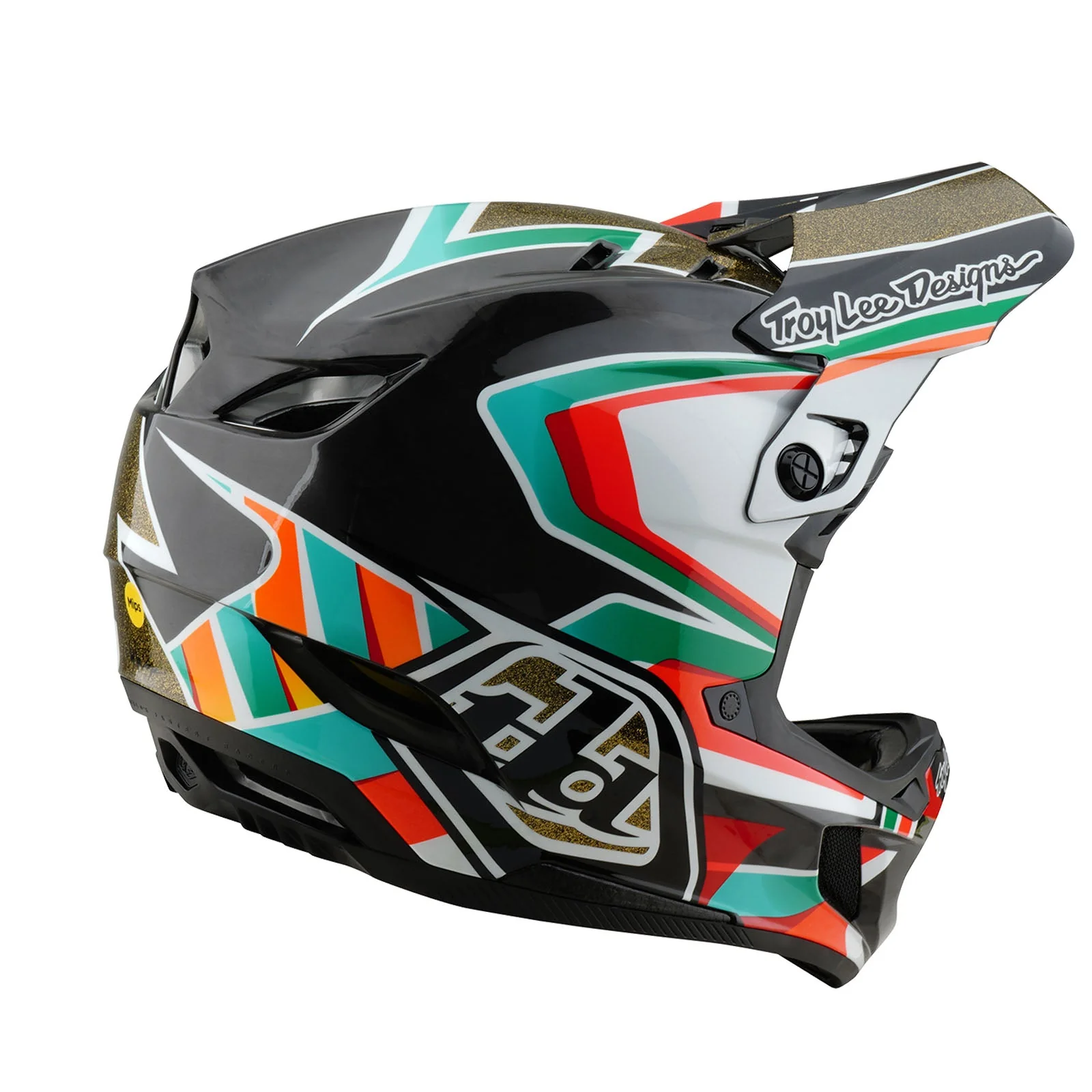 Troy Lee Designs Casco De Bicicleta D4 Carbon Frames Negro/Gold - Image 4