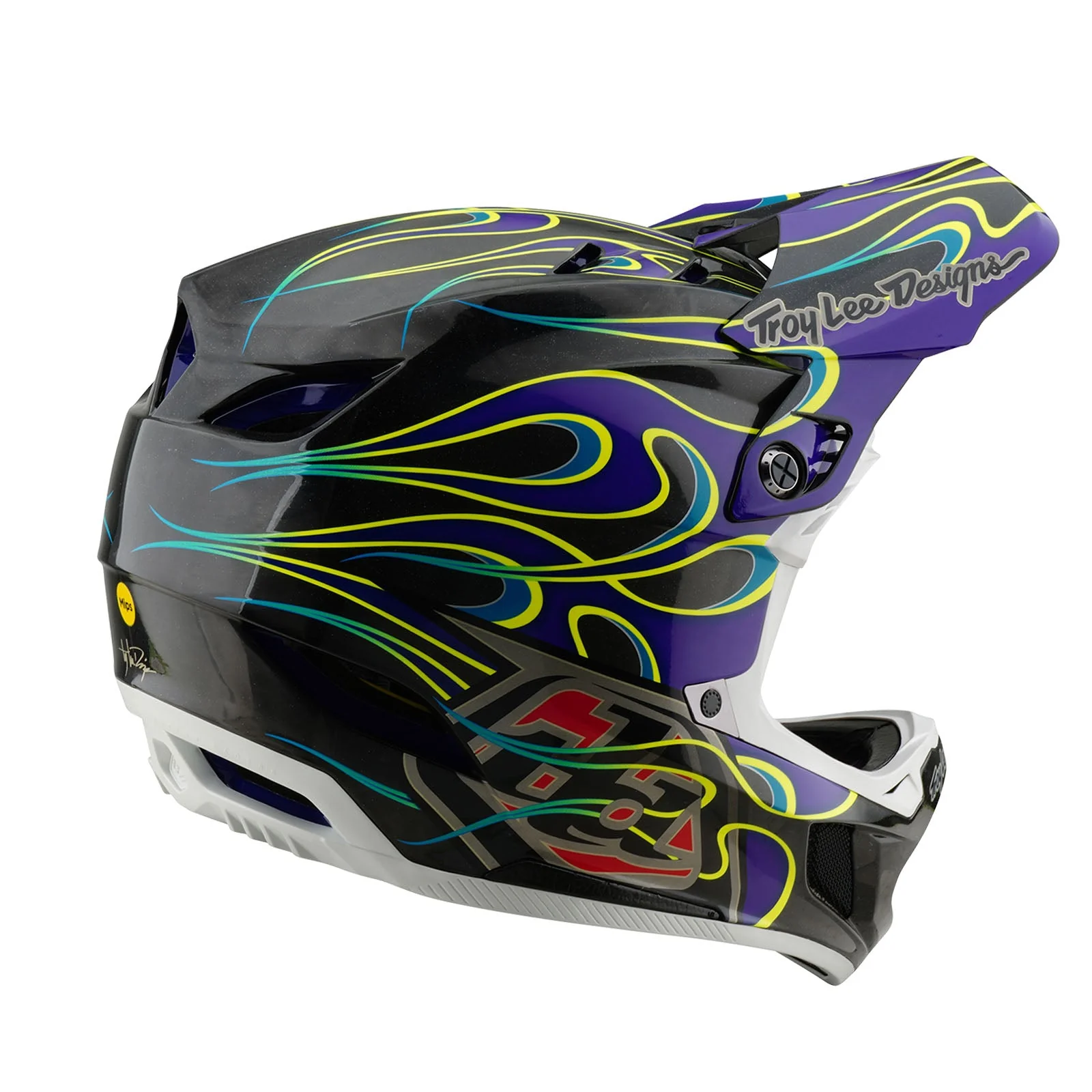 Troy Lee Designs Casco De Bicicleta D4 Carbon Torched Negro/Morado - Image 4