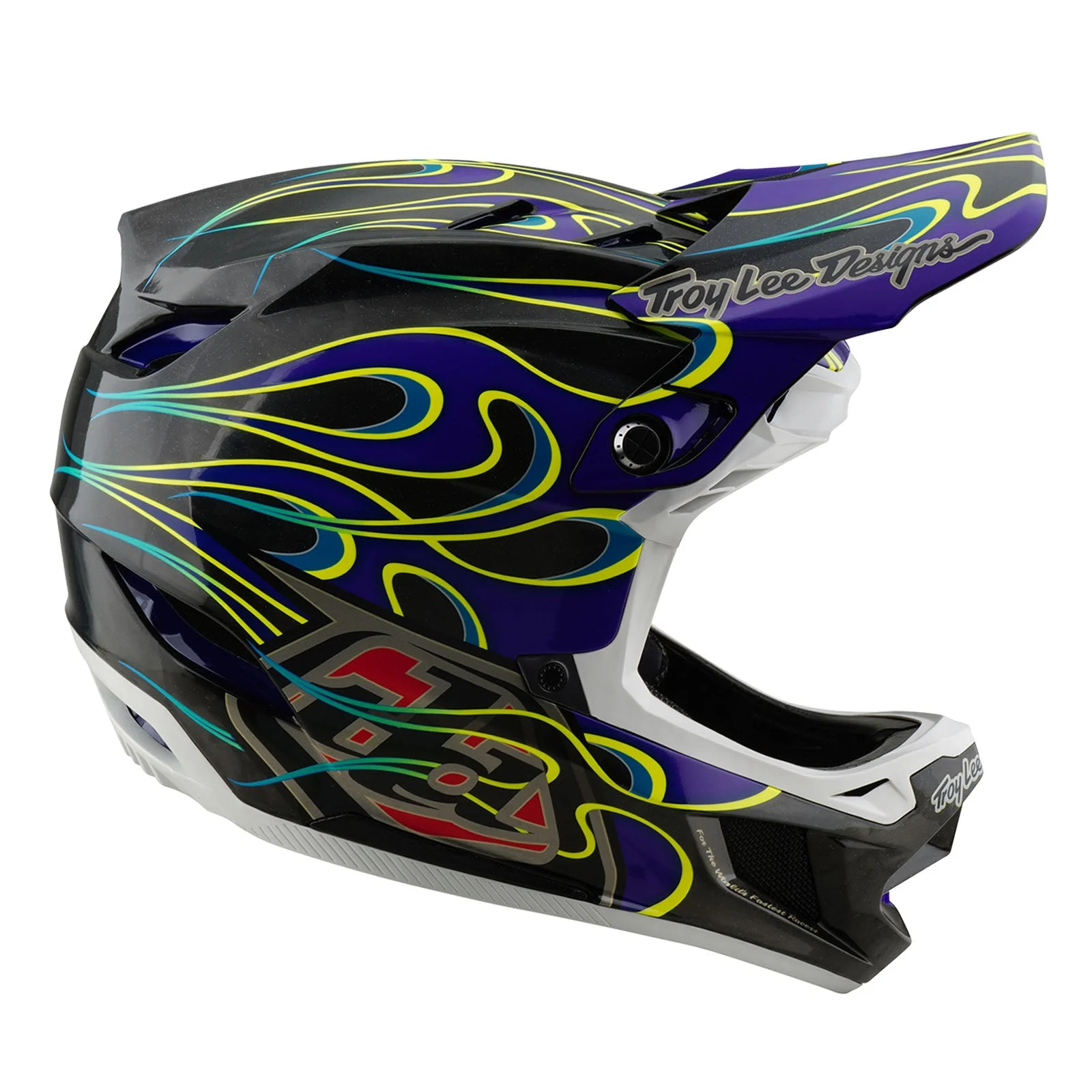 Troy Lee Designs Casco De Bicicleta D4 Carbon Torched Negro/Morado - Image 5